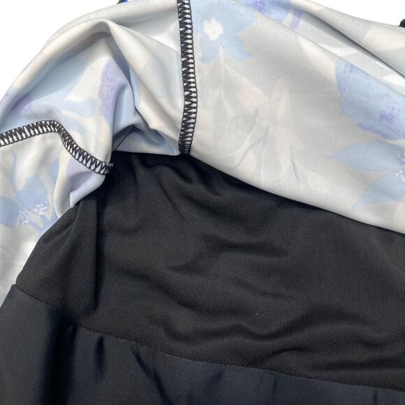 Byron Blue Swimdress Womens US 12 Blue Black Tropical Print Padded Slimming - Picture 6 of 9